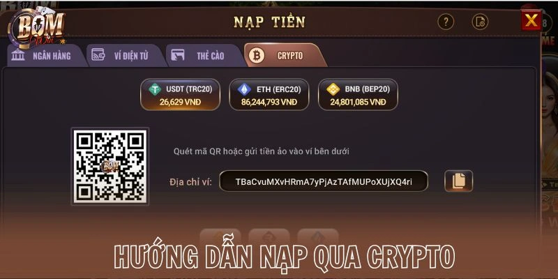 Hướng dẫn nạp qua Crypto